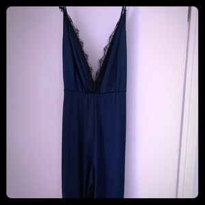 Amazing satin dark blue timber wide legs